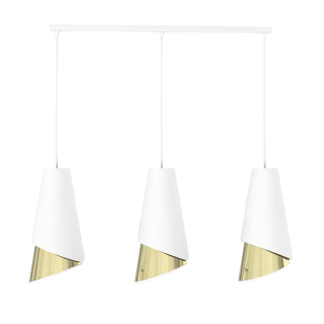 Lámpara colgante Vist Blanco+Oro (3 luces)