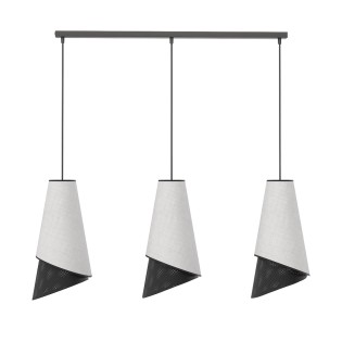 Lámpara colgante Vist Negro+Gris (3 luces)