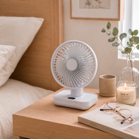 Ventilador de mesa con batería Fanito Blanco 4 Vel.