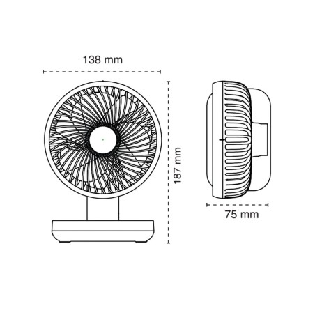 Ventilador de mesa con batería Fanito Blanco 4 Vel.