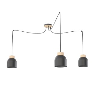Lámpara colgante Prut Negro (3 luces)