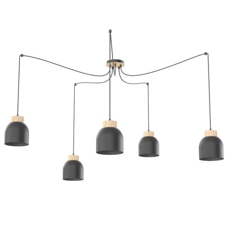 Lámpara colgante Prut Negro (5 luces)
