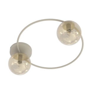 Plafón de techo Buga Moca Ámbar (2 luces)