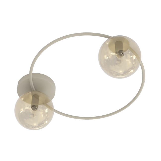 Plafón de techo Buga Moca Ámbar (2 luces)
