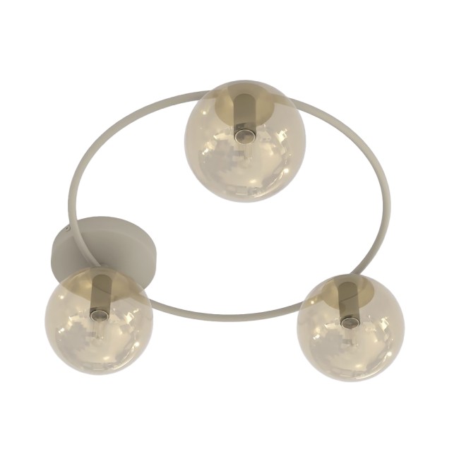 Plafón de techo Buga Moca Ámbar (3 luces)