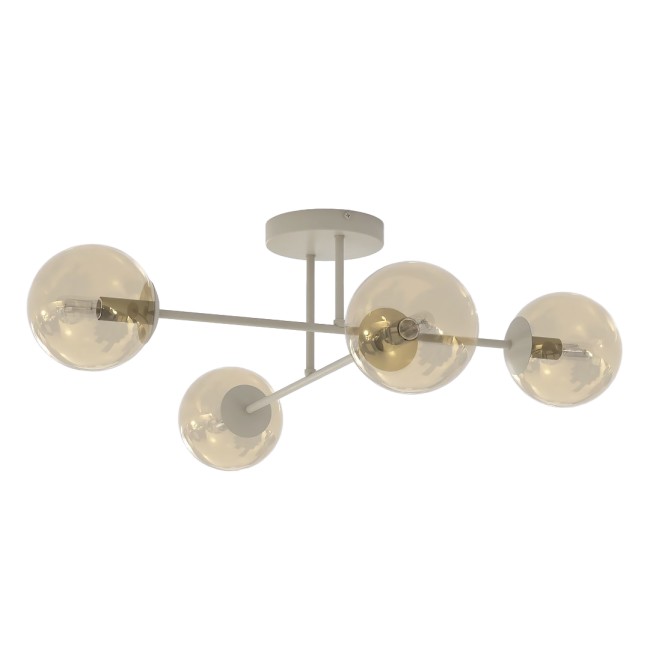 Lámpara de techo Drin Moca Ámbar (4 luces)