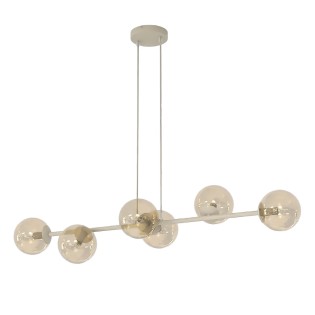 Lámpara colgante Odra Moca Ámbar (6 luces)