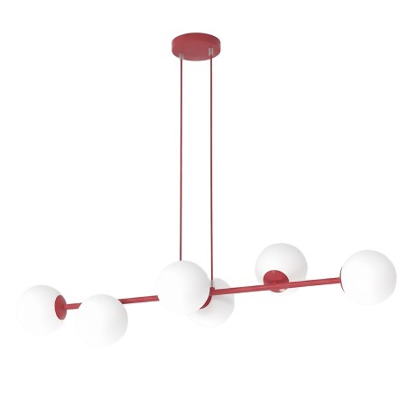Lámpara colgante Odra Burdeos Opal (6 luces)