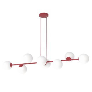 Lámpara colgante Odra Burdeos Opal (8 luces)