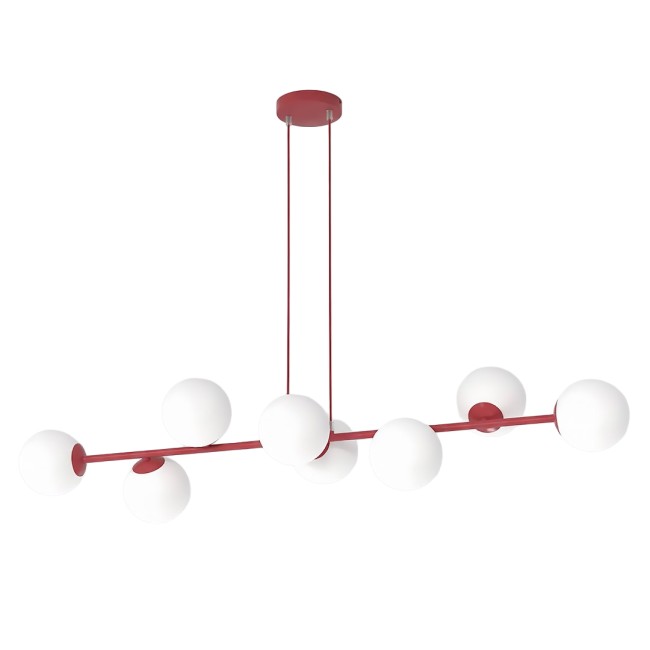 Lámpara colgante Odra Burdeos Opal (8 luces)