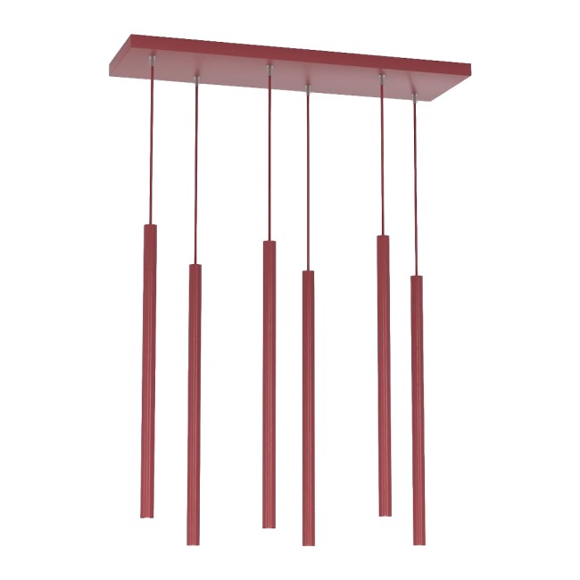 Lámpara colgante Uza Burdeos (6 luces)
