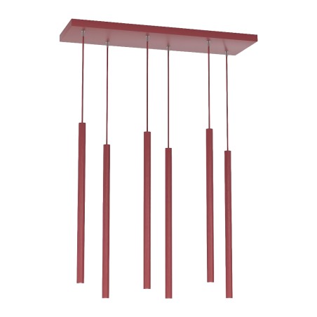 Lámpara colgante Uza Burdeos (6 luces)