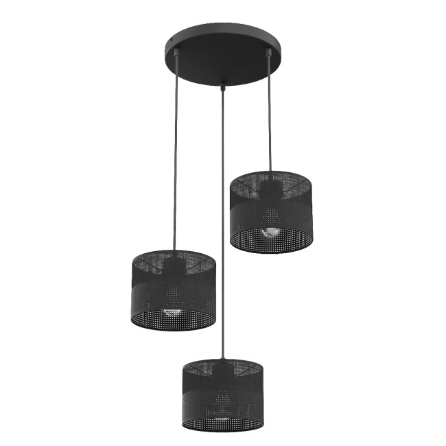 Lámpara colgante Velto II Negro (3 luces)