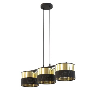 Lámpara colgante Velto Negro+Oro (3 luces)