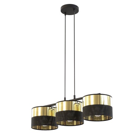 Lámpara colgante Velto Negro+Oro (3 luces)