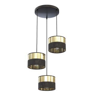 Lámpara colgante Velto II Negro+Oro (3 luces)