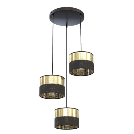 Lámpara colgante Velto II Negro+Oro (3 luces)