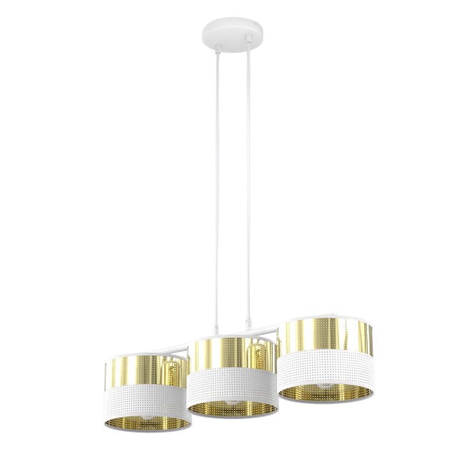 Lámpara colgante Velto Blanco+Oro (3 luces)