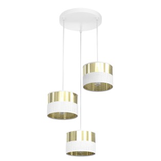 Lámpara colgante Velto II Blanco+Oro (3 luces)