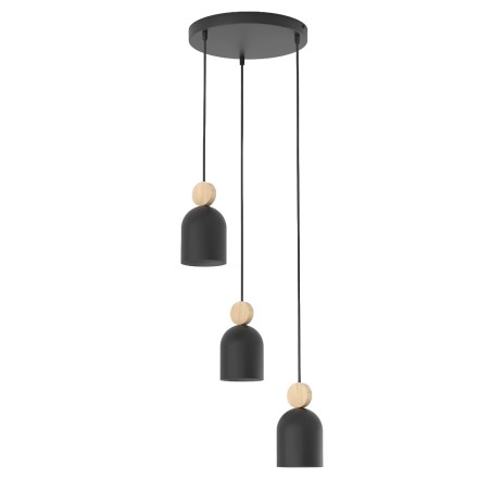 Lámpara colgante Ros II Negro (3 luces)