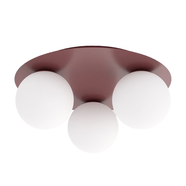 Lámpara de techo Maru Burdeos Opal (3 luces)