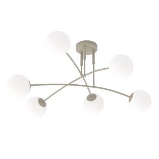 Plafón de techo Siret Moca Opal (6 luces)
