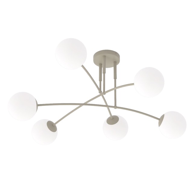Plafón de techo Siret Moca Opal (6 luces)