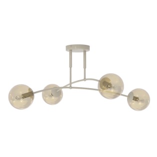Plafón de techo Siret Moca Ámbar (4 luces)