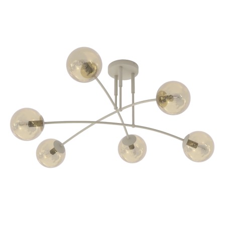 Plafón de techo Siret Moca Ámbar (6 luces)