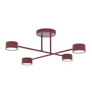 Plafón de techo Lim Burdeos (4 luces)