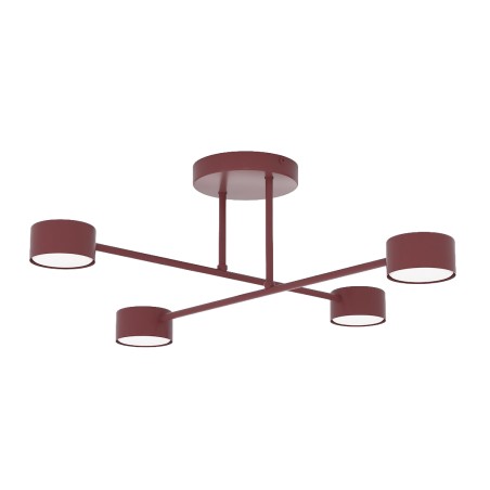 Plafón de techo Lim Burdeos (4 luces)
