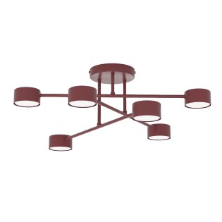 Plafón de techo Lim Burdeos (6 luces)