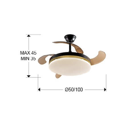 Ventilador LED con aspas plegables Vento Dim (36W)