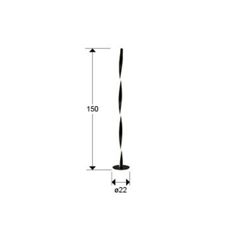 Lámpara de pie LED Twist Negro (40W)
