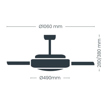 Ventilador LED aspas retráctiles Astra Evo CCT Dim (60W)