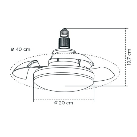Bombilla ventilador LED aspas retráctiles Mandy CCT (18W)