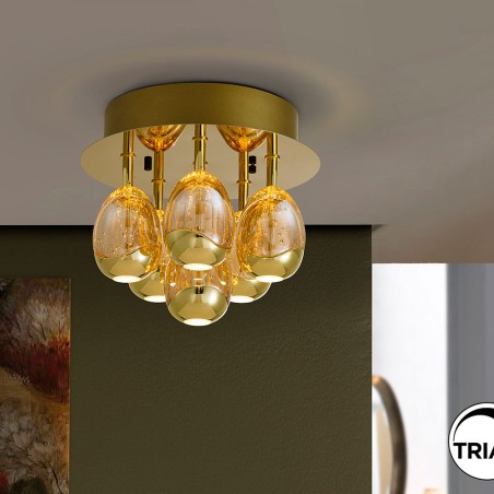 Plafón De Techo LED Rocio Oro (29W)