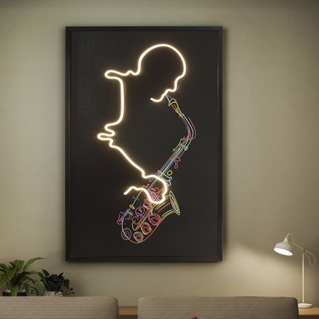 Cuadro con luz LED Saxofón (120x80cm.)