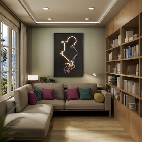 Cuadro con luz LED Saxofón (120x80cm.)