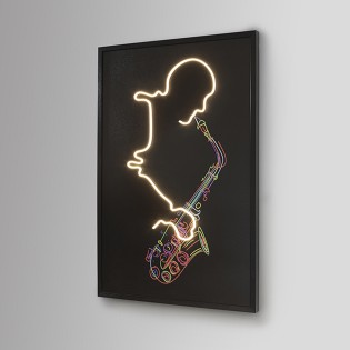 Cuadro con luz LED Saxofón (120x80cm.)