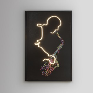 Cuadro con luz LED Saxofón (120x80cm.)