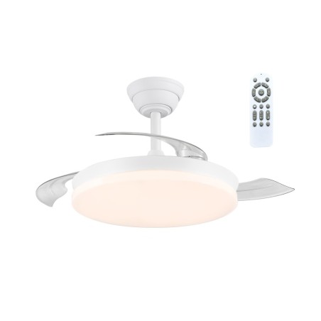 Ventilador LED aspas retráctiles Milky Mini Eco CCT Dim (39W)