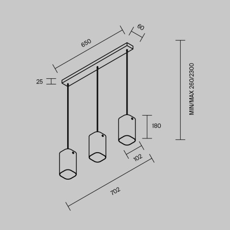 Lámpara de techo Maris (3 luces)