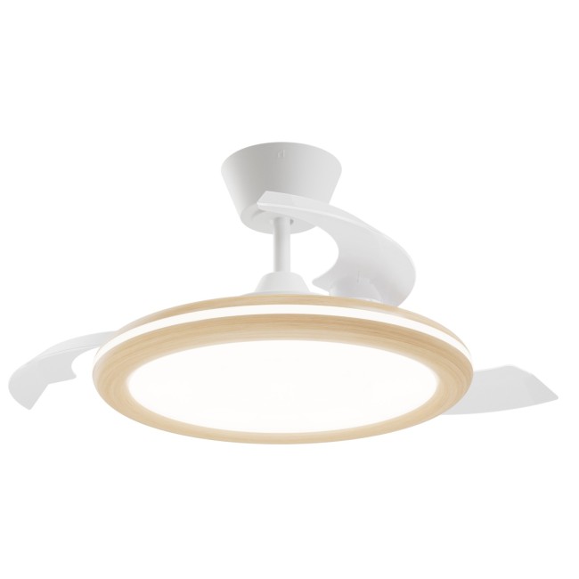 Ventilador LED aspas retráctiles Bombay Estilo S CCT Dim (26+9W)