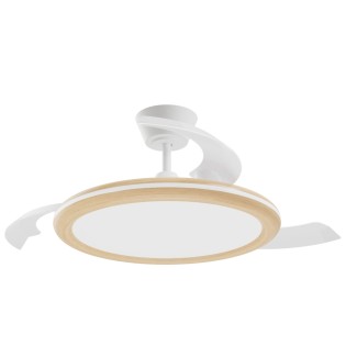 Ventilador LED aspas retráctiles Bombay Estilo M CCT Dim (32+12W)