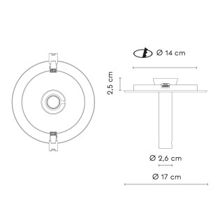 Accesorio para falso techo + tija de Sulion
