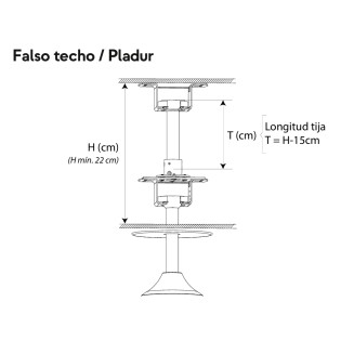 Accesorio para falso techo + tija de Sulion