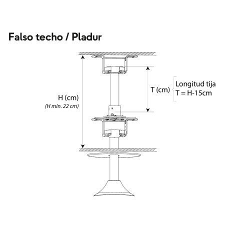 Accesorio para falso techo + tija de Sulion