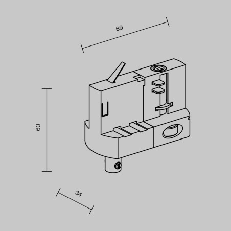 Conector para lámpara colgante carril trifásico Trinity