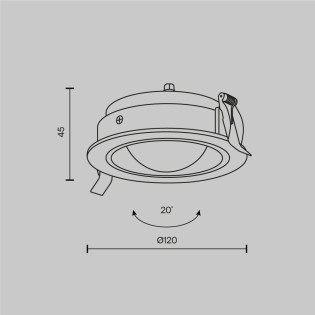 Empotrable de techo para baños LED Lens (12W)